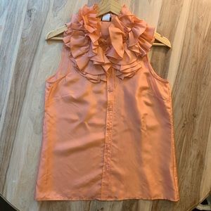 J. Crew Factory Peach Ruffle Sleeveless Top